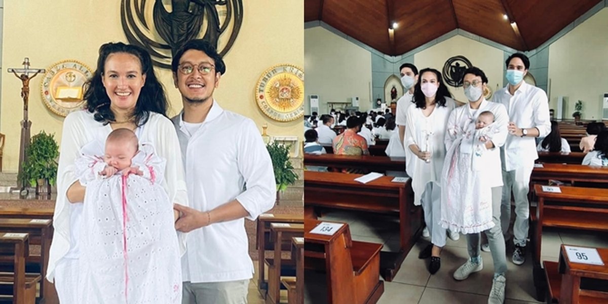 7 Portraits of Baby Djiwa, Nadine Chandrawinata's Child, Baptized, Beautiful in His Mother's Childhood Clothes - Dimas Anggara's Touching Gesture