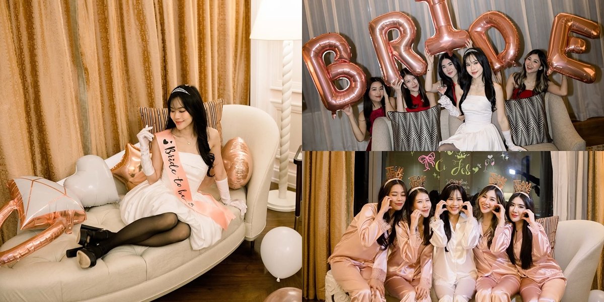 7 Photos of Jessica Jane's Bridal Shower, Considered the Most Beautiful and Polite, Her Friends Coordinated in Rose Gold Pajamas