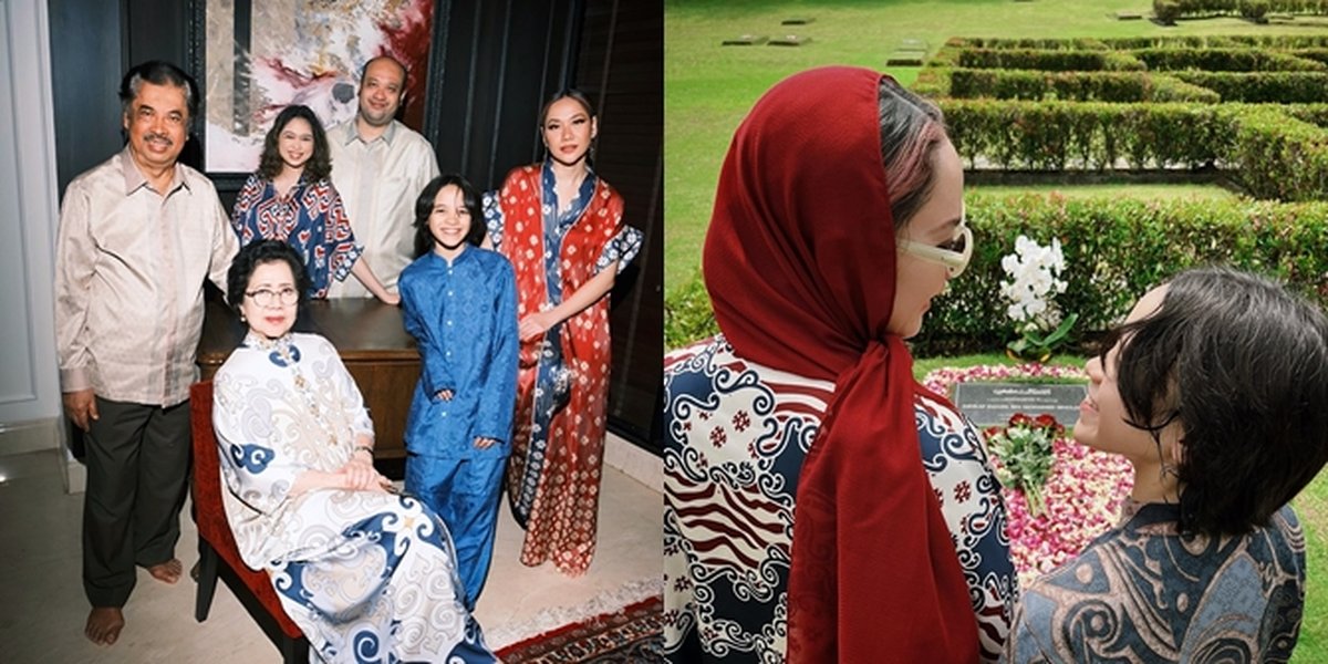 7 Photos of Bunga Citra Lestari Celebrating Eid with Family, Visiting Ashraf Sinclair's Grave - Looking Beautiful in a Red Dress