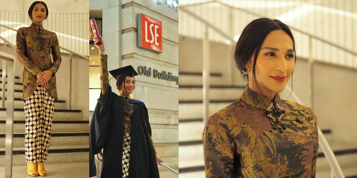 7 Portraits of Dena Rachman Looking Beautiful in Janggan Kebaya Ala 'Jeng Yah' During Graduation in London, Elegant