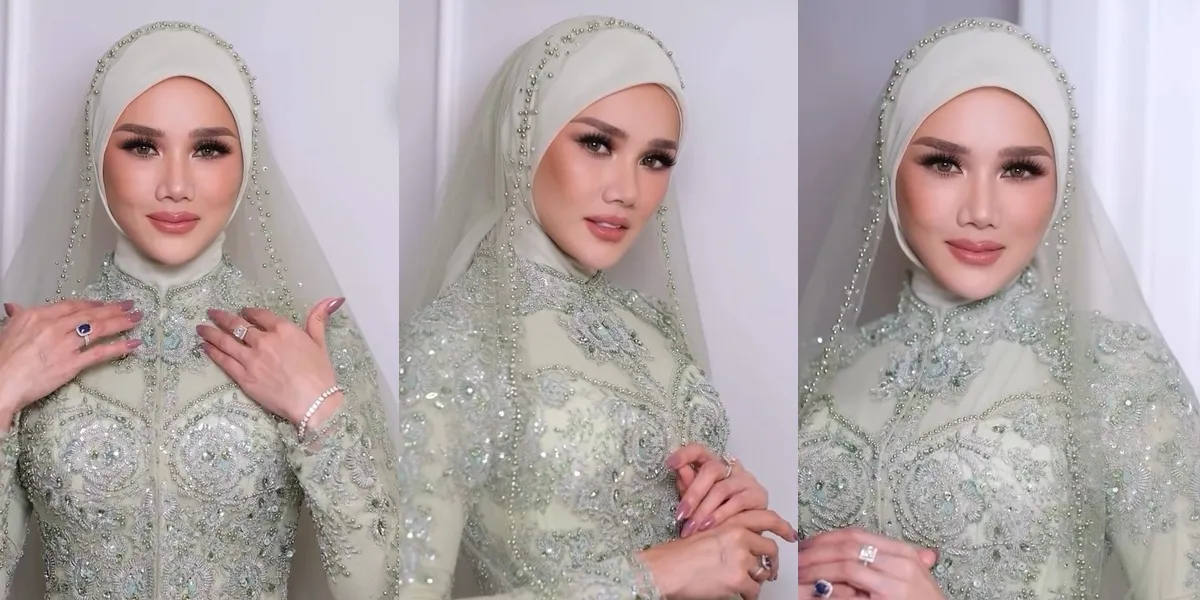 7 Portraits of Mulan Jameela's Appearance at the Wedding Ceremony of Al Ghazali & Alyssa Daguise, Showing a Subtle Smile