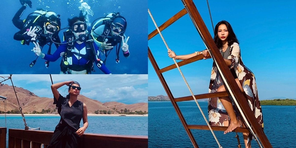 7 Portraits of Dita 'Meychan' Anggraeni Vacationing in Komodo Island, Super Cute in Bikini - Diving with Turtles