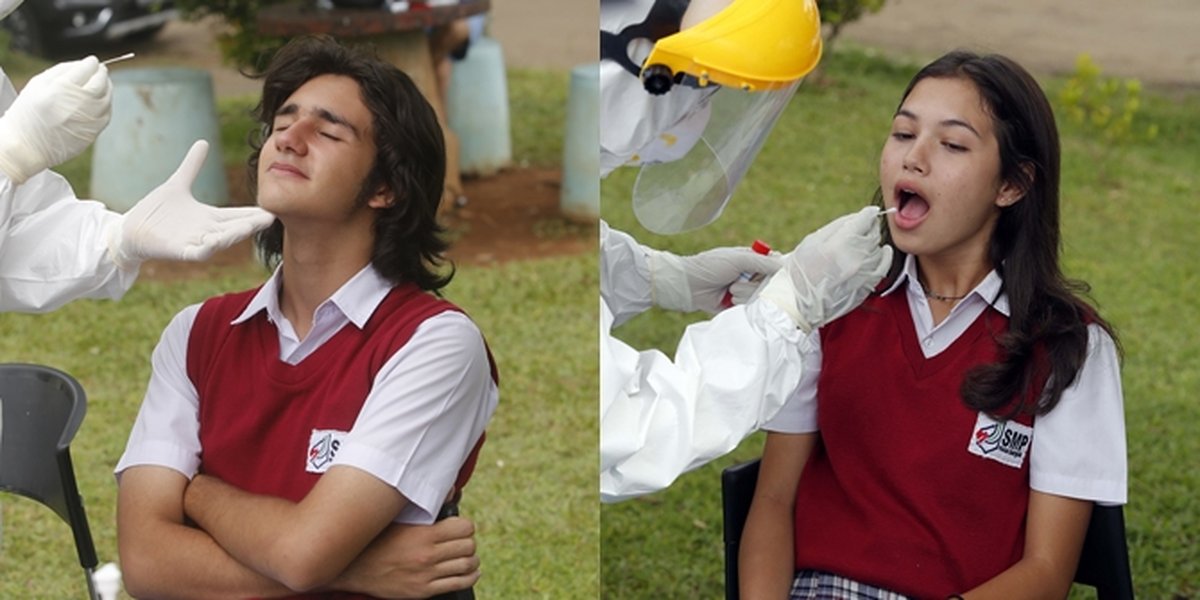 7 Portraits of Expressions of 'DARI JENDELA SMP' Cast Members During Swab Test, Sandrinna Michelle is Scared - Emiliano is Totally Relaxed