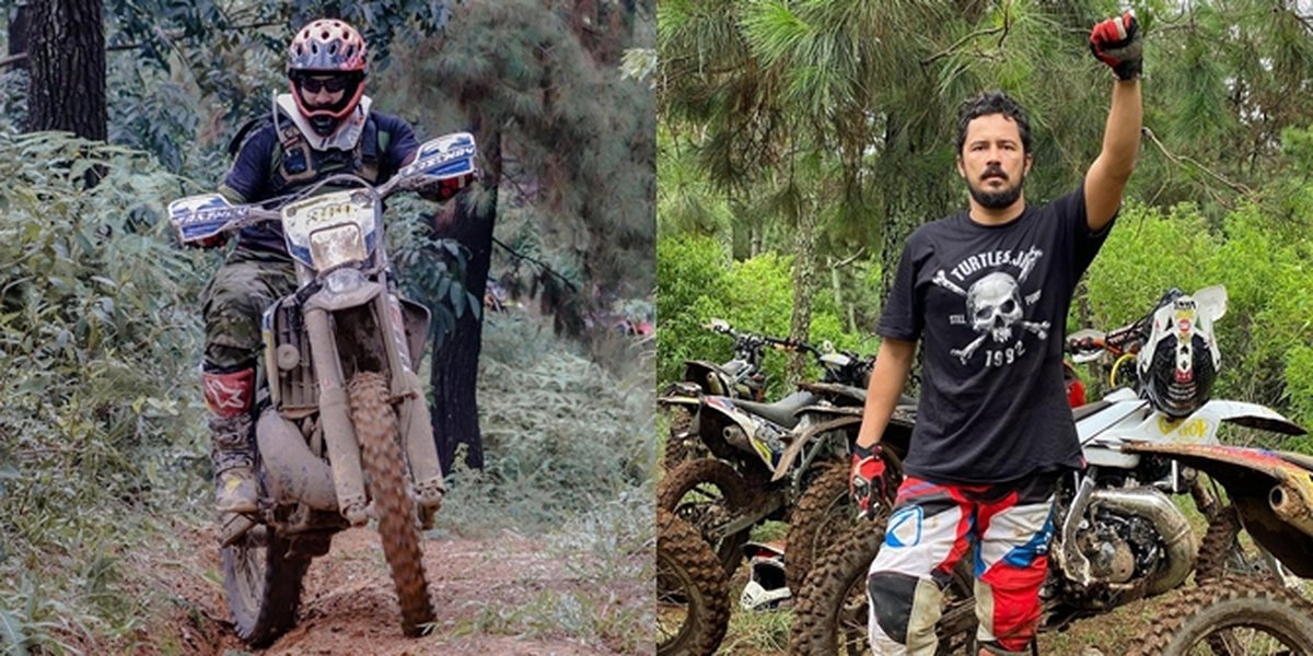 7 Potret Fathir Muchtar Starring in the Soap Opera 'LOVE STORY THE SERIES' Riding a Trail Motorcycle, Looking Macho - Mastering Extreme Terrain