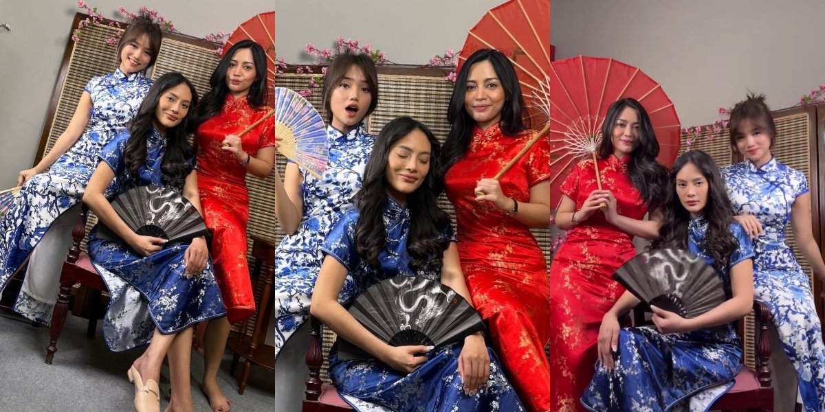 7 Photos of Fuji at the Photo Studio with Rachel Vennya and Erika Carlina, Beautiful in Cheongsam but Ended Up a Flop