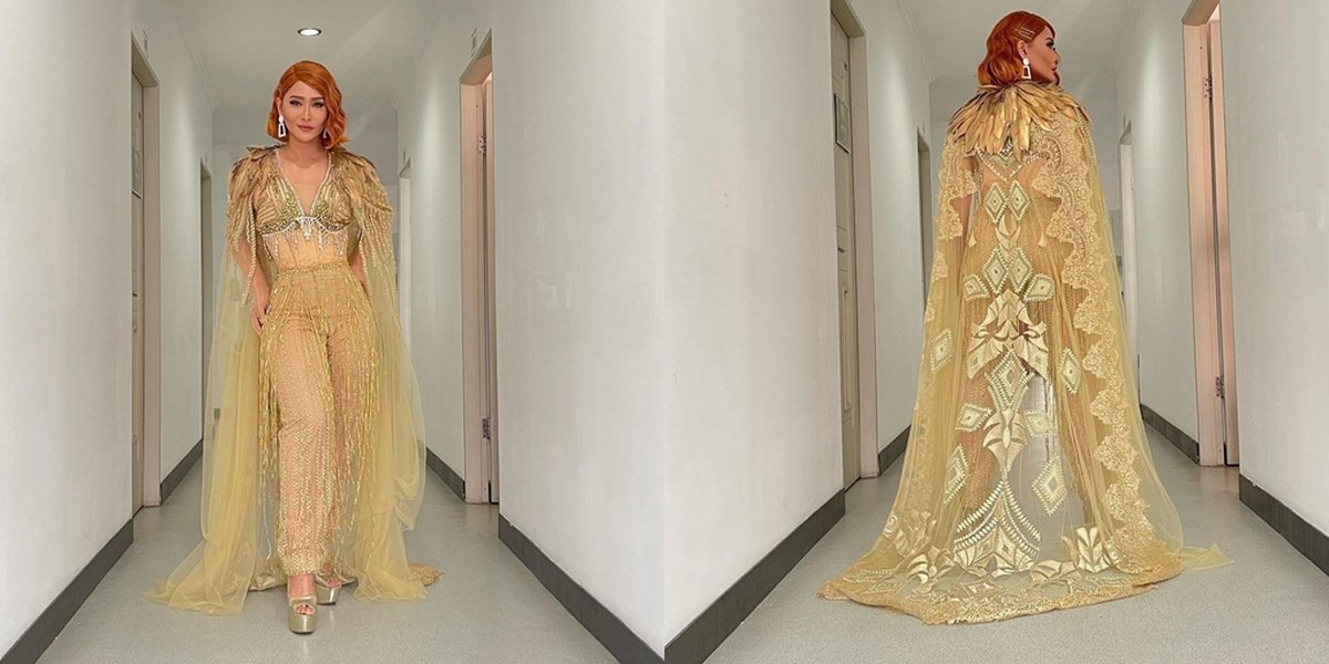 7 Portraits of Inul Daratista Wearing a Golden Bird Costume, Beautiful and Enchanting - Slim Waist Praised by Netizens