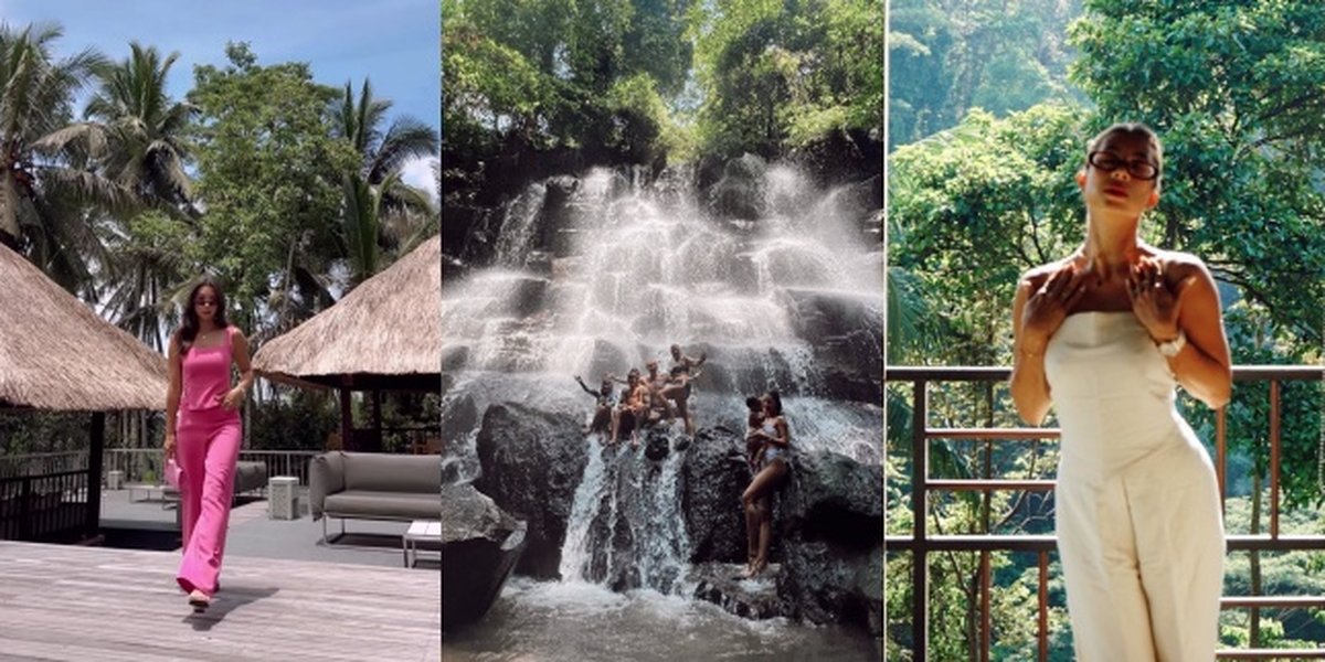 7 Portraits of Jennifer Bachdim's Staycation with Family in Bali, Always Stylish - Showing Affectionate Kisses with Husband under the Waterfall