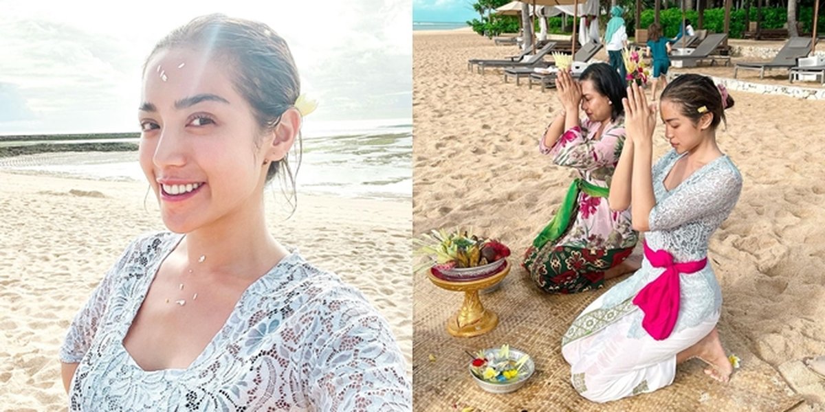 7 Portraits of Jessica Iskandar Performing Traditional Ceremonies on the Beach, Netizens Question Her Religion