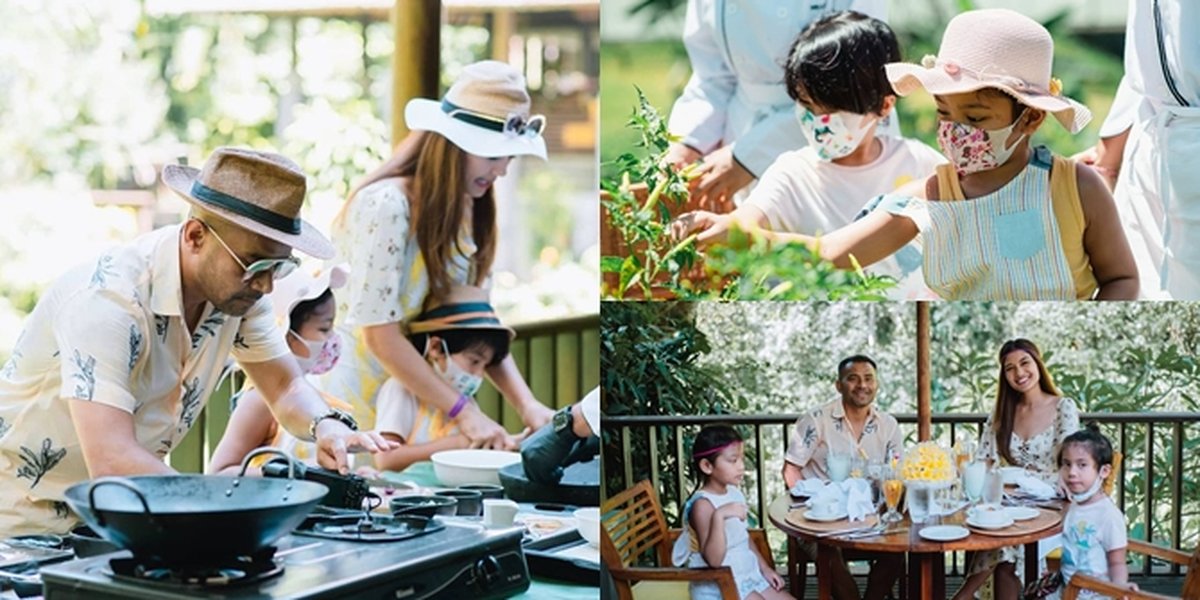7 Portraits of Warmth in Judika and Duma Riris' Family Vacation to Bali, Cooking Together and Gardening under the Beautiful Blue Sky