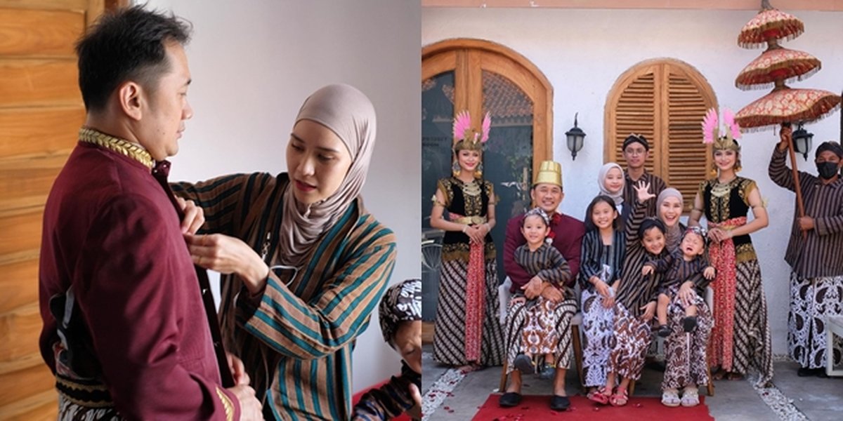 7 Portraits of Zaskia Adya Mecca's Family Celebrating Hanung Bramantyo's Birthday, Wearing Javanese Traditional Attire - Creating Their Own Kingdom for a Day