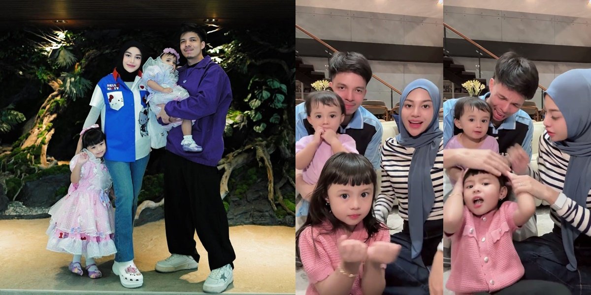 7 Hilarious Photos of Aurel and Atta Failing to Join the Stecu Trend Because of Baby Azura Pulling Ameena's Hair