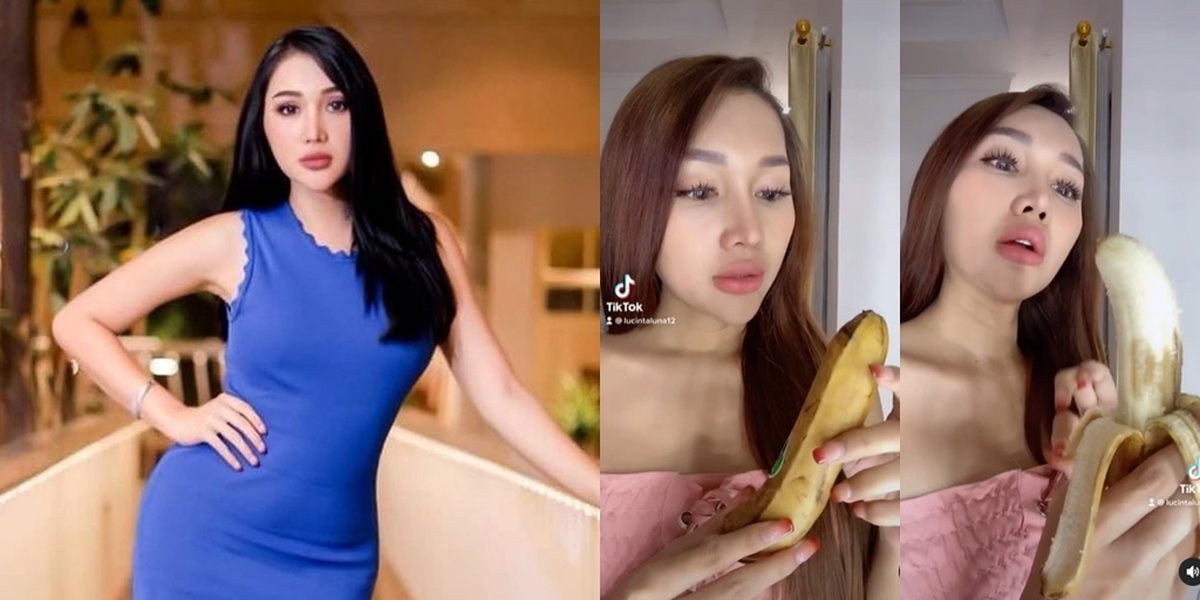 7 Photos of Lucinta Luna Shocked Seeing a Banana Being Held, Her Expression is Very Envious - Immediately Devoured Until Almost Finished