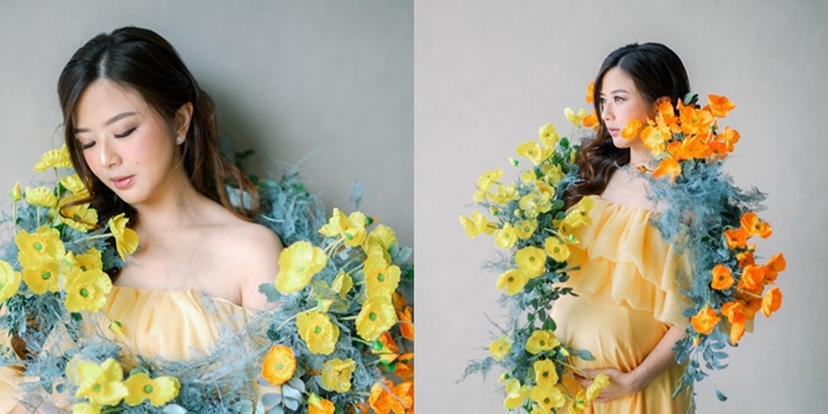 7 Latest Maternity Shoot Portraits of Franda, Enchanting in Flower Dresses and Bright Yellow Gowns - Netizens: Beautiful Fairy Mother!