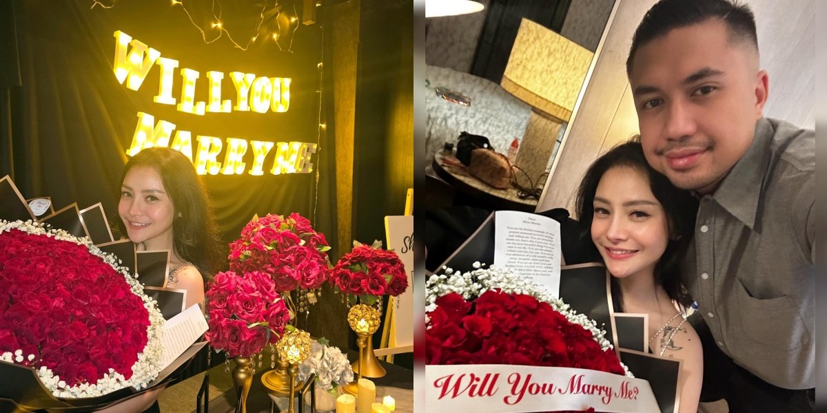 7 Photos of Mawar AFI Being Proposed to by Her Boyfriend Through a Romantic Dinner & Full of Love Speech, So Happy