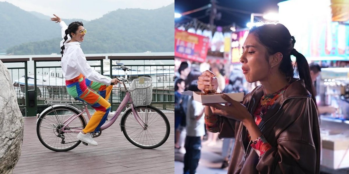 7 Portraits of Mikha Tambayong as Taiwan's Tourism Ambassador, Enjoying a Relaxed Bike Ride and Culinary Tourism