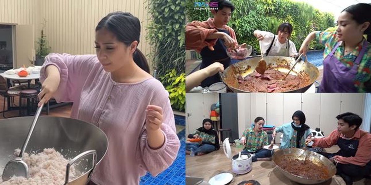 7 Photos of Nagita Slavina Cooking Wagyu Rendang for Breaking the Fast, Spoiling Employees with Expensive Million Rupiah Meat