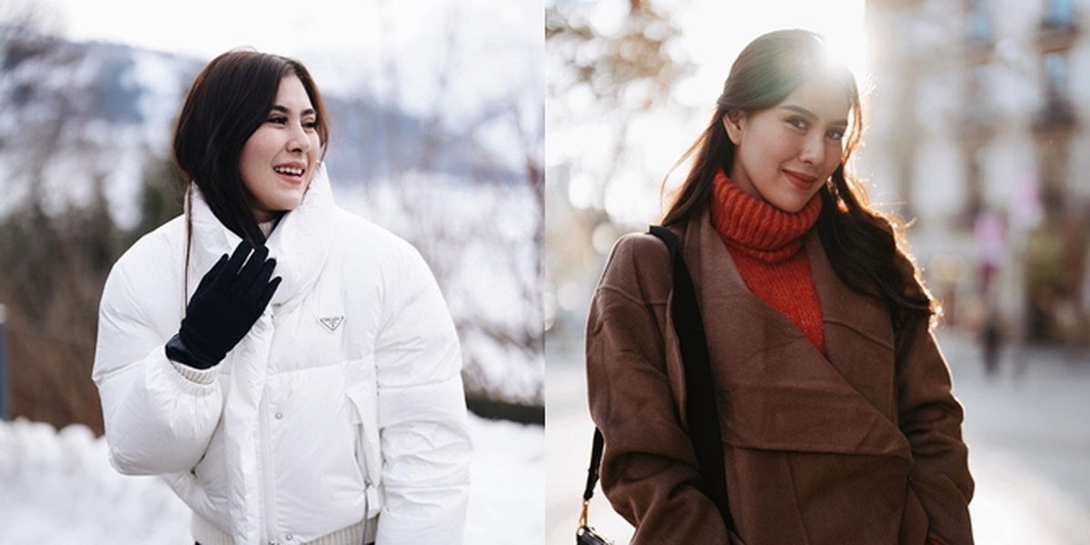 7 Portraits of Syahnaz Sadiqah's OOTD During a Trip Around Europe, Looking Cute Wearing a Baby Pink Coat in the Middle of Snow - Said to Resemble Bella Swan