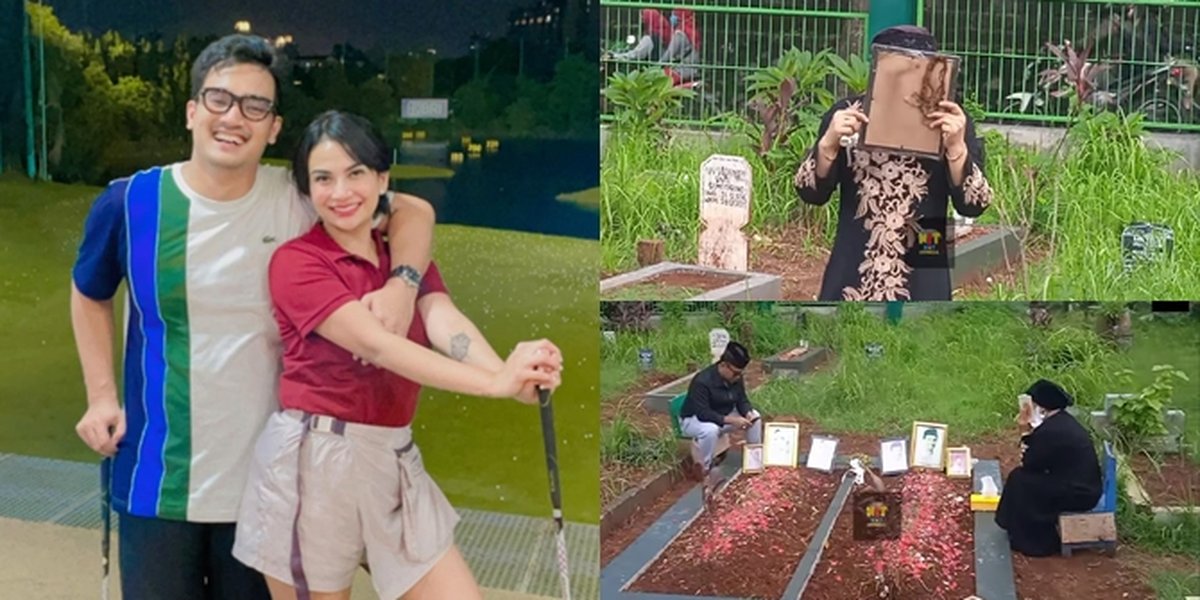 7 Portraits of Bibi Andriansyah's Parents Kissing Vanessa Angel's Photo at the Grave While Shedding Tears, a Great Loss Still Envelopes