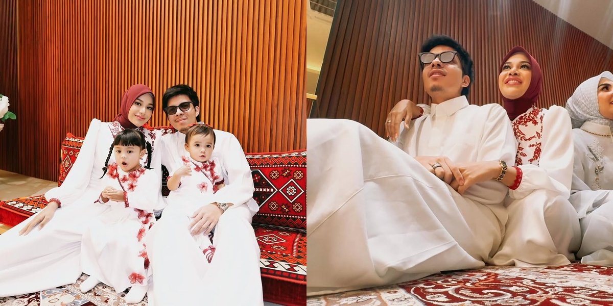 7 Photos of Aurel Hermansyah and Atta Halilintar's Family Appearance at Aaliyah Massaid's 4-Month Pregnancy Ceremony - Coordinated in White and Red Attire