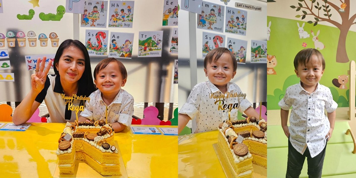 7 Portraits of Rega's Youngest Son Kadek Devi's Birthday Celebration, Held Simply at School - Full of Happy Laughter