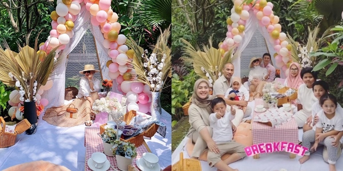 7 Portraits of Syahrini's Birthday Celebration Held in Garden Party Style, Beautiful Morning Breakfast - Receives Giant Flower Bucket from Reino Barack