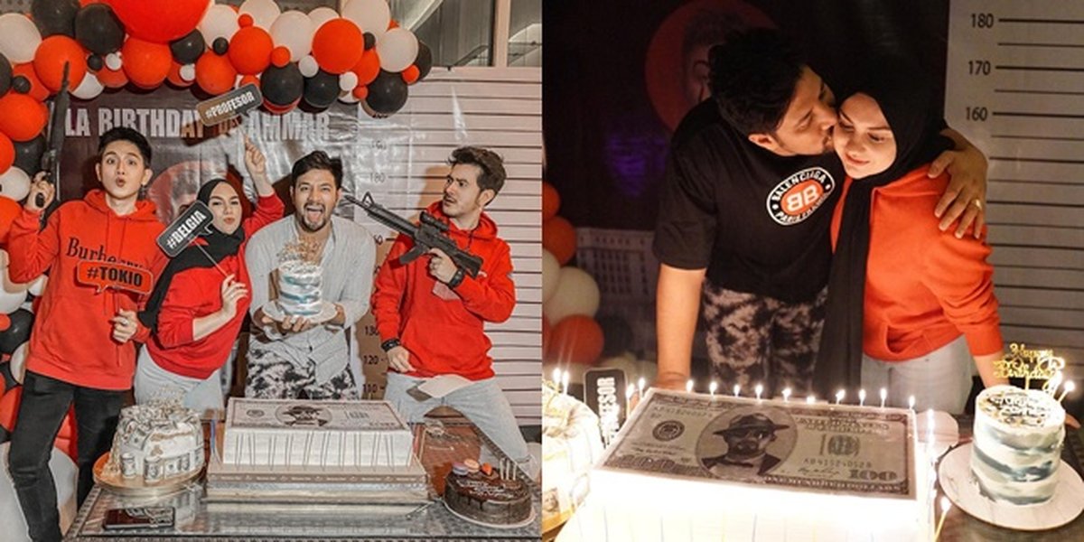 7 Portraits of Ammar Zoni's 28th Birthday Party, Irish Bella Gives Special Surprise - Themed 'MONEY HEIST'