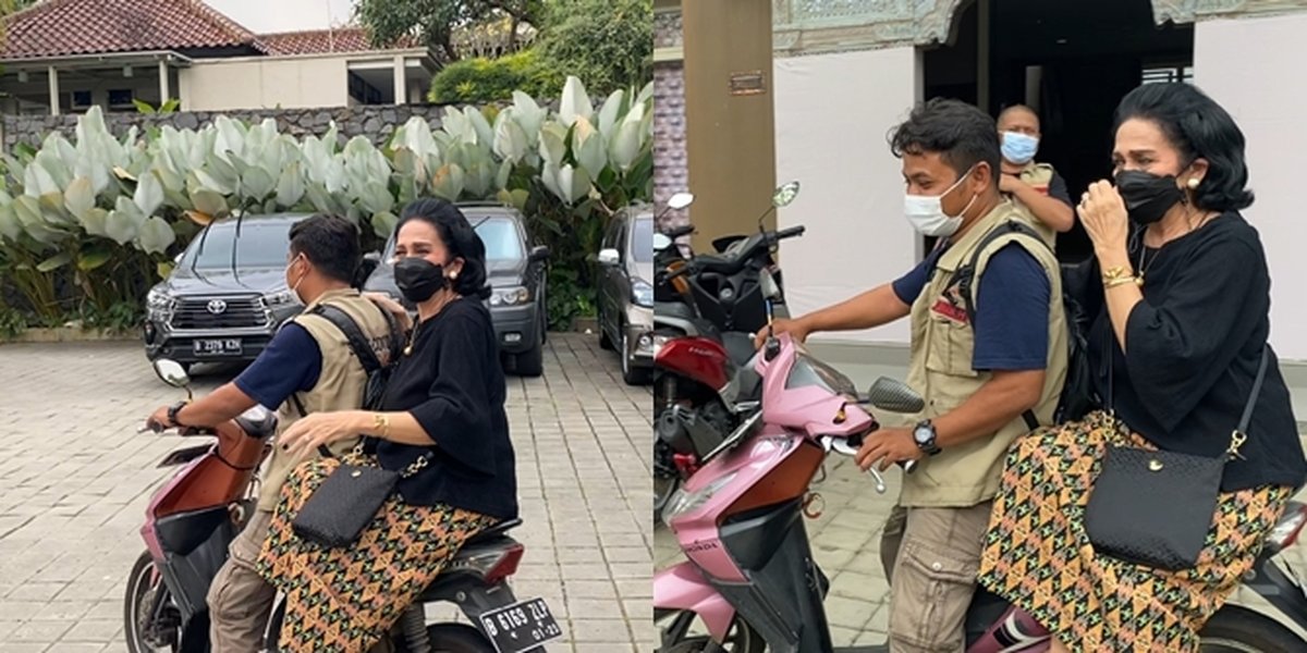 7 Portraits of Rina Hasyim Riding a Motorcycle on the Set of the Soap Opera 'BUKU HARIAN SEORANG ISTRI', Still Joking Cheerfully Despite Not Being Young Anymore
