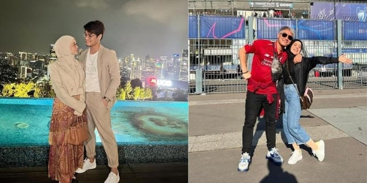 7 Portraits of Rizky Billar and Lesti Kejora Vacationing Abroad - Watching Football Matches Together