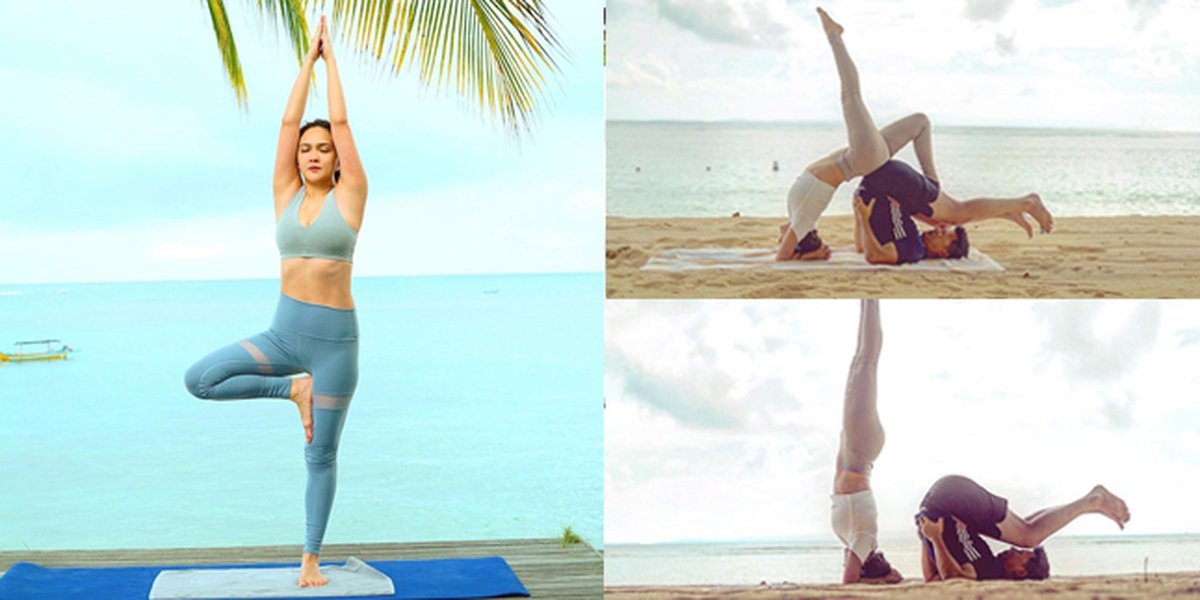 7 Potret Shandy Aulia Yoga on the Beach, Intimate with Her Husband