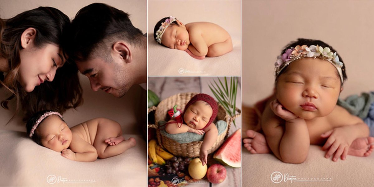 7 Portraits of Siti Badriah and Krisjiana Doing Newborn Photoshoot with Baby Xarena, So Cute! 