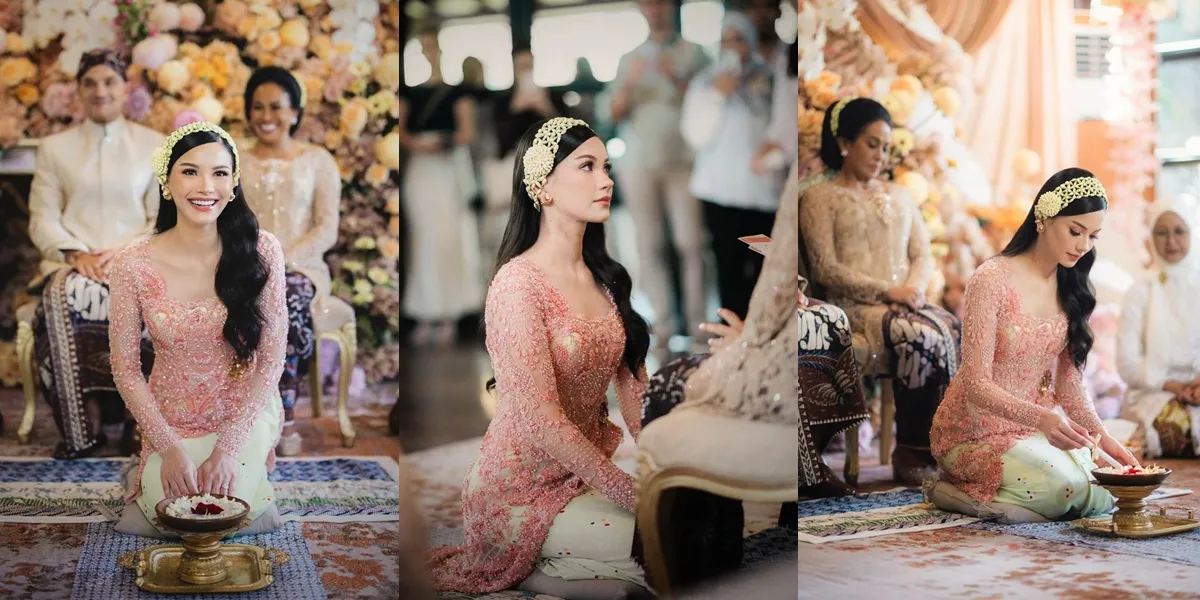 7 Details of Alyssa Daguise's Sungkeman Portrait Before Her Wedding with Al Ghazali, Beautifully Calm and Serene