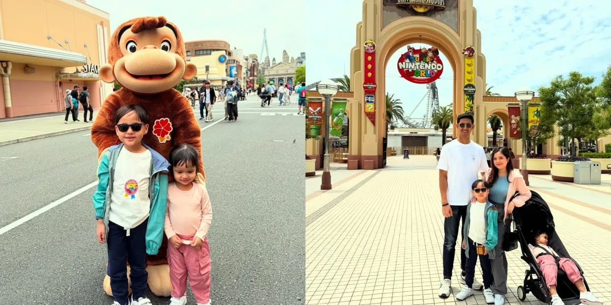 7 Photos of Tasya Kamila and Randi Bachtiar Taking Their Two Children on Vacation to Universal Studios