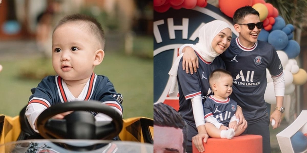 7 Portraits of Baby Athar's First Birthday, Child of Citra Kirana and Rezky Aditya, Festive with Lionel Messi Theme - Receives a 'Car' Gift