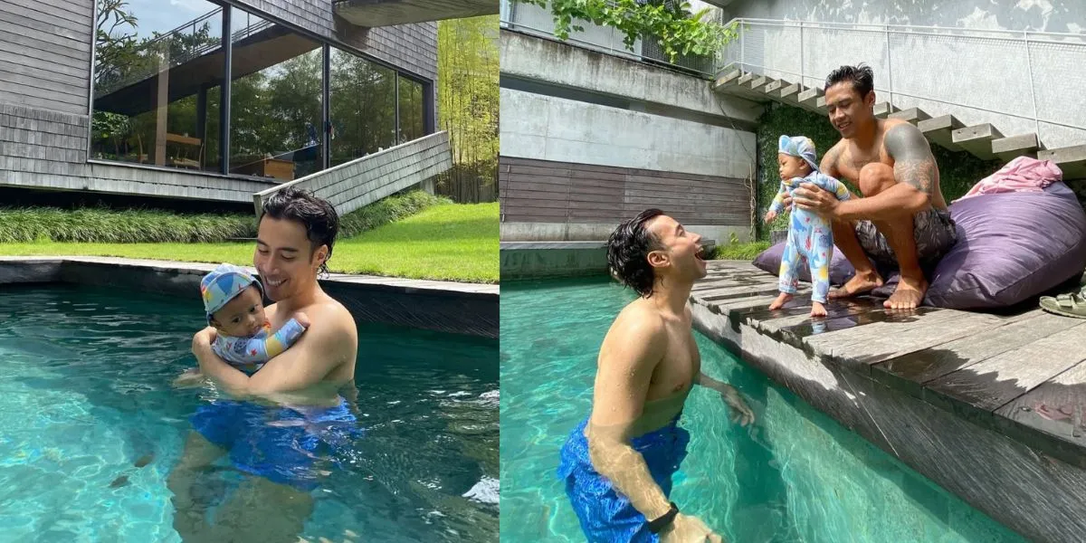 7 Photos of Vidi Aldiano Playing with His Baby Nephew in Bali