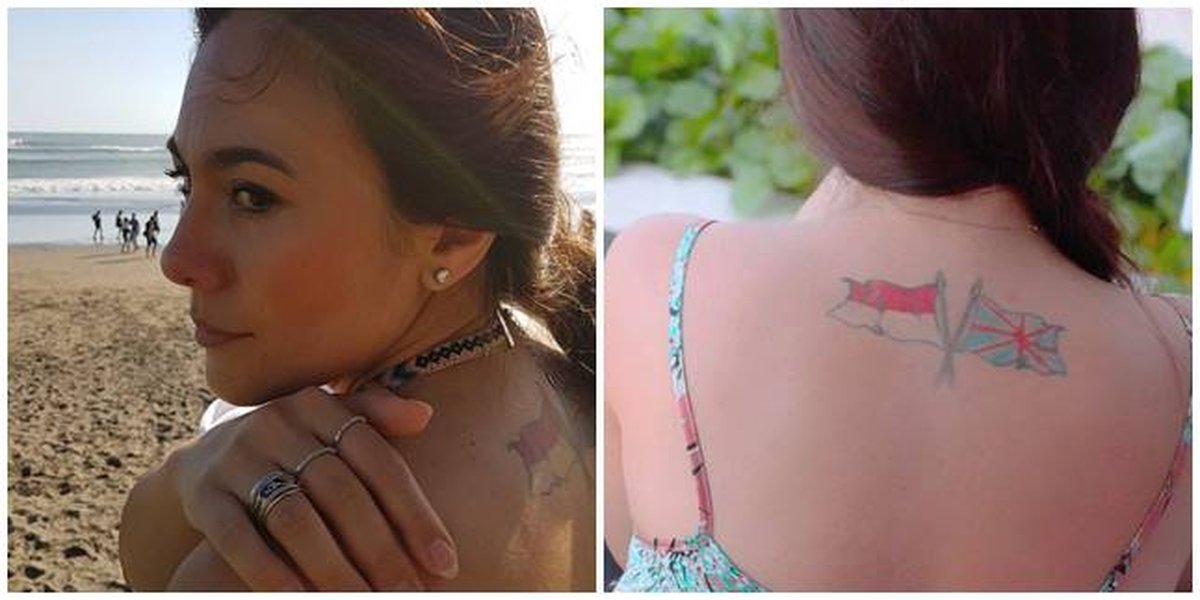 7 Portraits of Wulan Guritno with Flag Tattoos on her Back, Turns Out to Have Special Meaning!