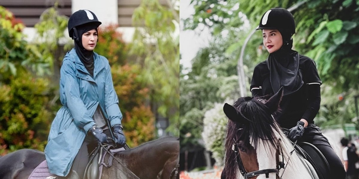 7 Photos of Zaskia and Shireen Sungkar Enjoying Horseback Riding, Still Beautiful with Stunning Make Up - Monochrome and Simple Outfit as the Choice