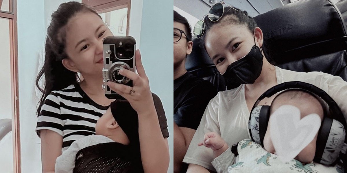 8 Photos of Adinda Azani Taking Care of Her Child Whose Face is Still Hidden, Said to Be a Baby with a Baby
