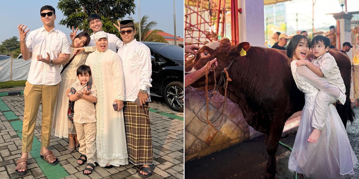 8 Photos of Fuji Celebrating Eid al-Adha, Posing with Sacrificial Cows - Inviting Gala Sky to Visit Vanessa Angel's and Bibi Andriansyah's Graves