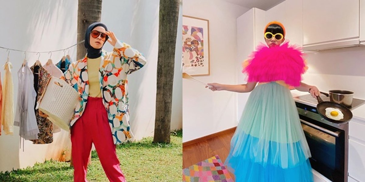 8 Quirky Styles of Celebrities When Doing Household Chores, Some Wear Colorful Dresses to Stage Costumes