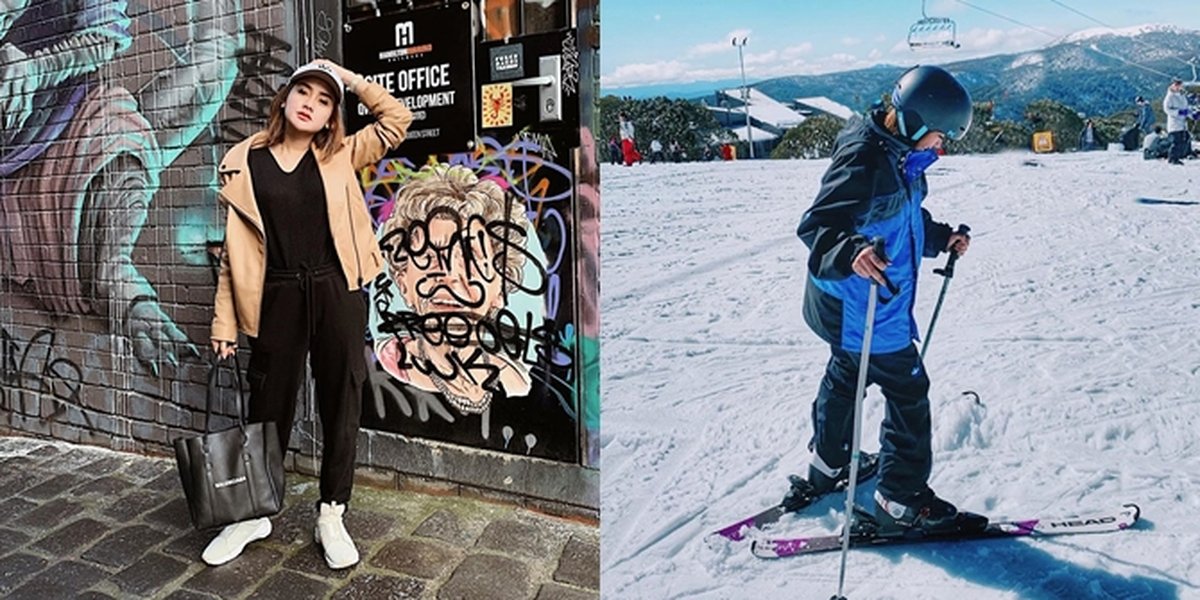 8 Fun Vacation Moments of Cita Citata in Australia, Skiing - Touring Art Galleries