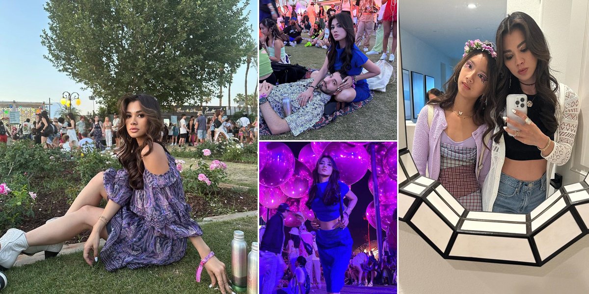 8 Potret Adinda Bakrie Radiates Hot Mom Aura at Coachella Festival, Said to be Suitable as Siblings