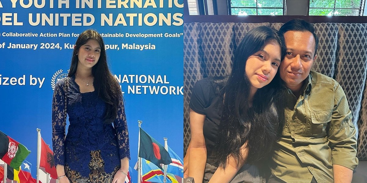 8 Portraits of Almira Putri Annisa Pohan Participating in Model United Nations (MUN) in Malaysia, Beautiful in Blue Kebaya - Tall Body and Long Hair Praised by Many