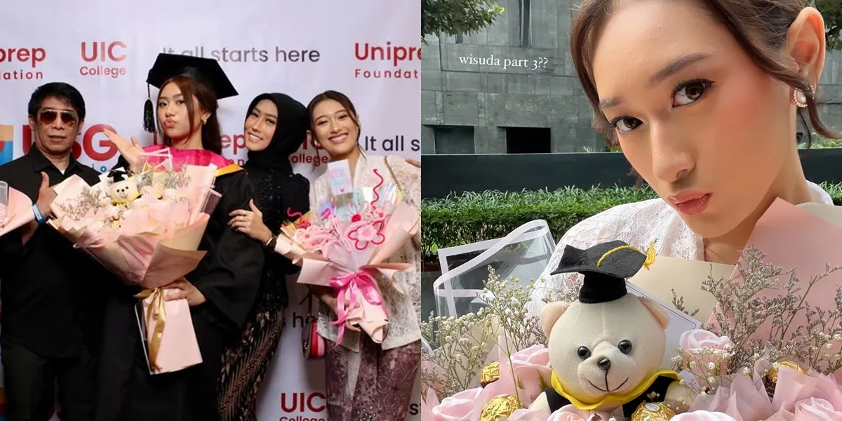 8 Portraits of Amanda Caesa Attending Her Younger Sibling's Graduation, Continuing to Eat Together with Family - Looking Beautiful in Kebaya
