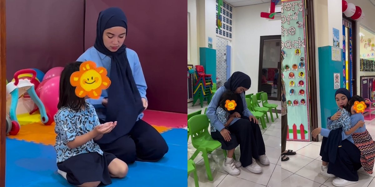 8 Portraits of Chacha Frederica's Child on the First Day of School, Crying and Refusing to be Left - Asking to Pray Before Entering Class