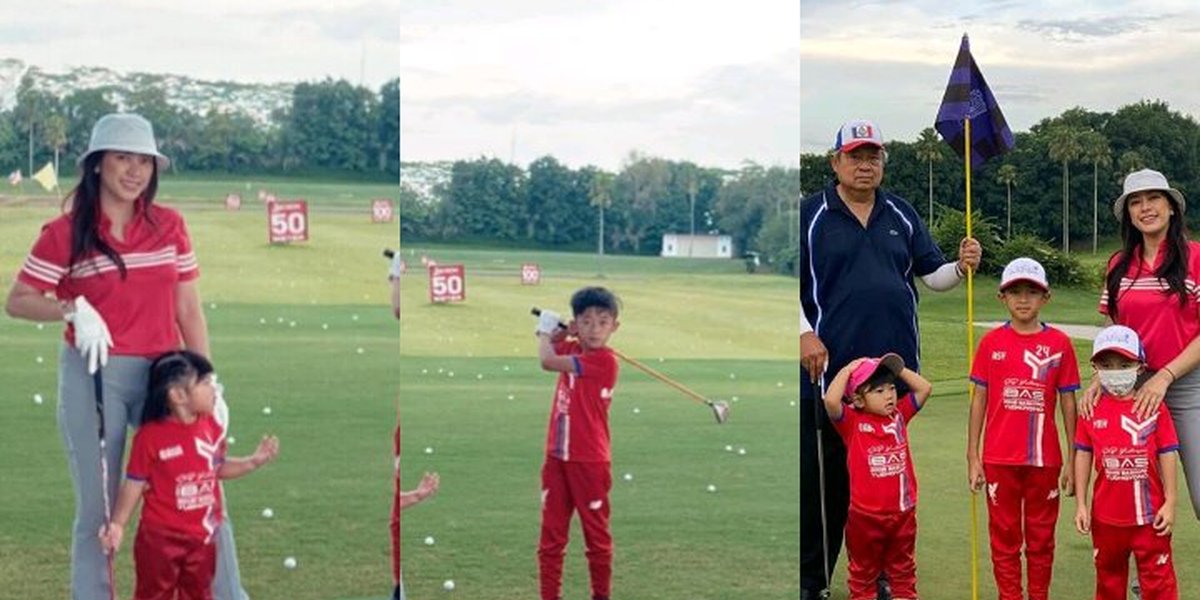 8 Photos of Ibas' Children Accompanying SBY Playing Golf, the Late Ani Yudhoyono's Dream Since Long Ago