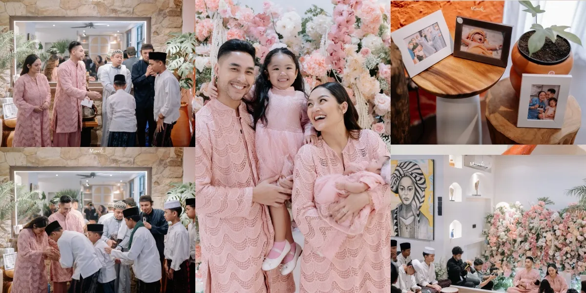 8 Portraits of Aqiqah for Xandraya, the Second Child of Siti Badriah-Krisjiana, Xarena Crying as She Couldn't Bear to See Her Sister's Hair Cut