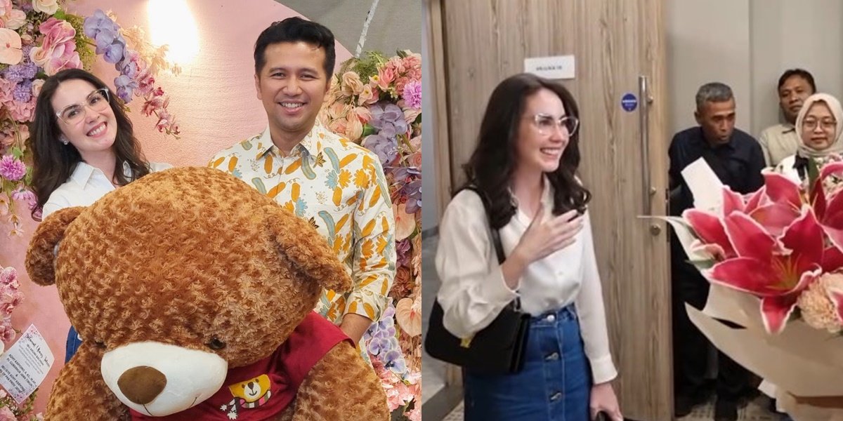 8 Photos of Arumi Bachsin Receiving a Giant Stuffed Toy from Emil Dardak on Her Birthday, Surprised and Didn't Expect It