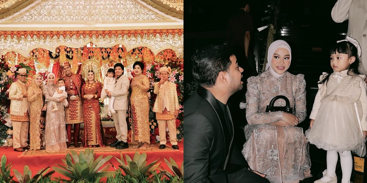 8 Photos of Aurel Hermansyah with Family at Frans Faisal's Wedding Reception, Beautiful in a Soft-Toned Dress - Ameena Steals the Spotlight Again