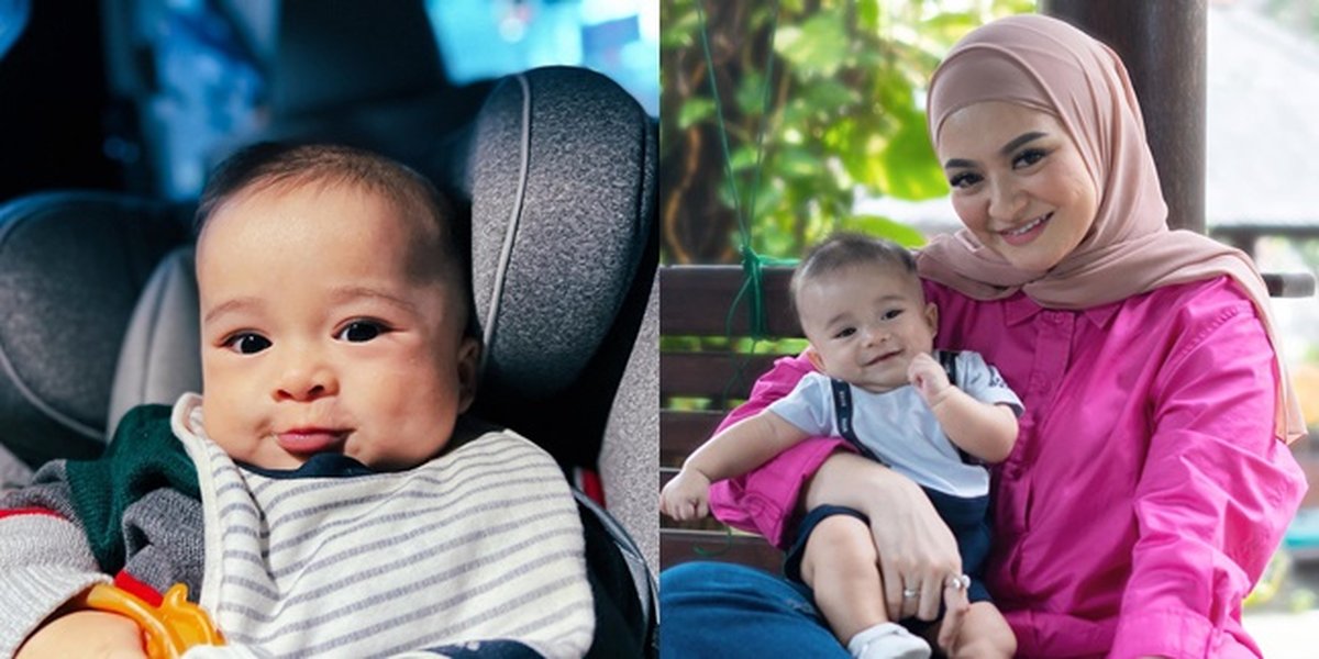 8 Potret Baby Adzam Sule and Nathalie Holscher who Cheap Smile, Getting Handsome at 5 Months Old