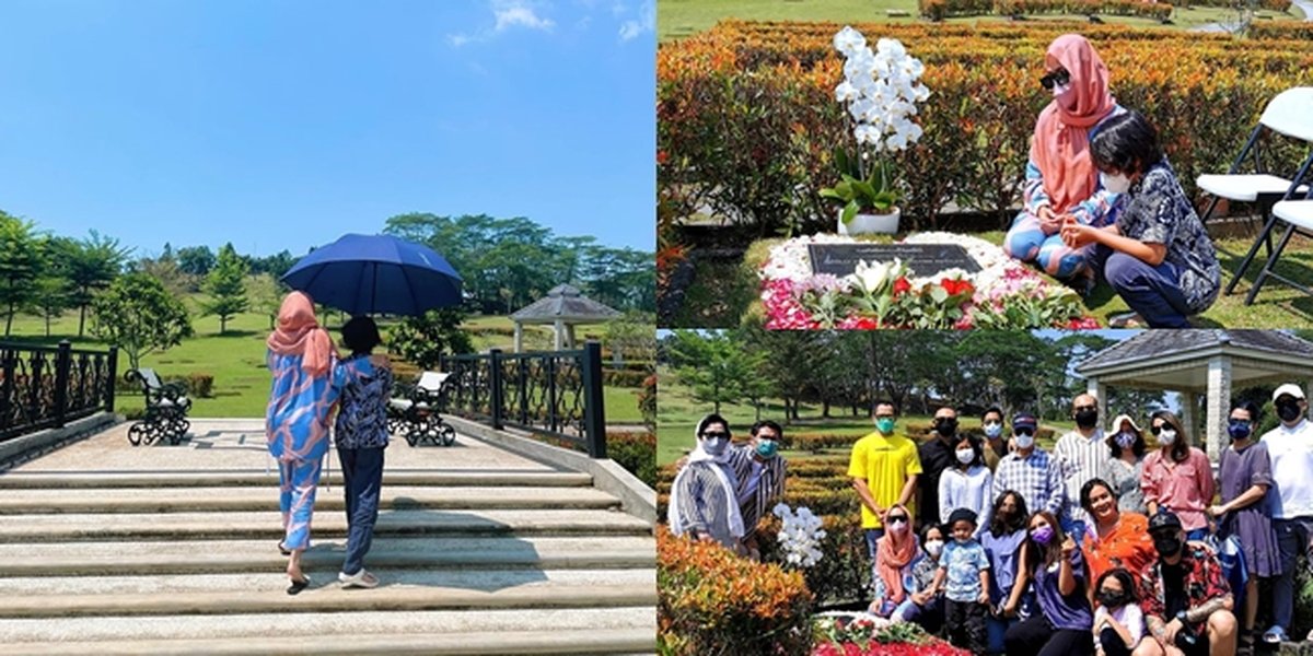 8 Photos of BCL's Pilgrimage to Ashraf Sinclair's Grave on Her Husband's Birthday, Beautiful Hijab Appearance Flooded with Praise